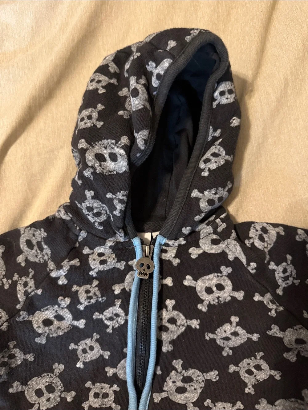 Amy Coe Silly Skulls Black Hooded Footie One-Piece for Babies